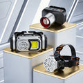 3pcsMulti-functional LED Headlamp, Head-worn Flashlight, USB Rechargeable Headlamp, Adjustable Angle, Outdoor Fishing Headlamp, Strong Light Mode, Suitable for Camping, Running, Fishing