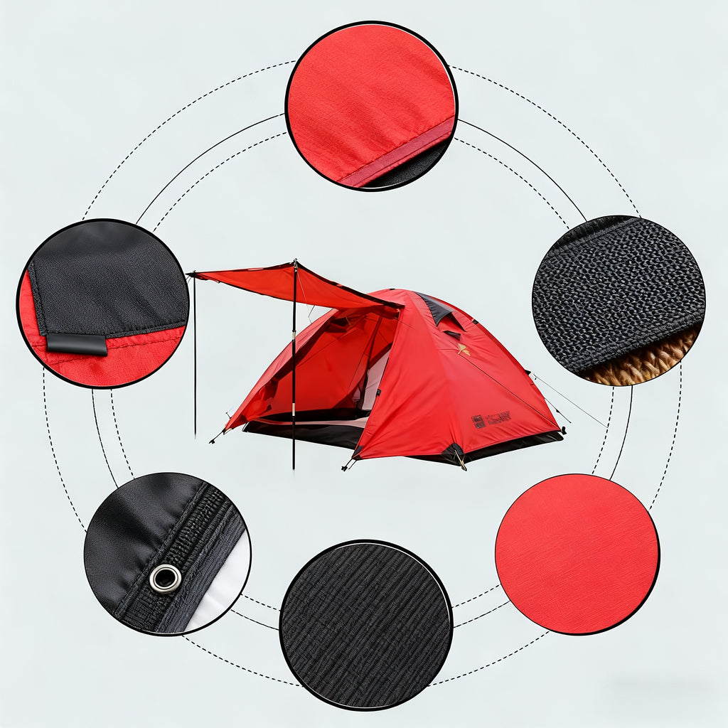 Hillman Private Camping Tent for 2-3 People Double-Layer Waterproof & UV-Resistant Aluminum Alloy Camping Tent Superior Wind Resistance Reinforcement All-Season Use Perfect for Halloween, Christmas Hiking, Beach Trips, Family Gatherings