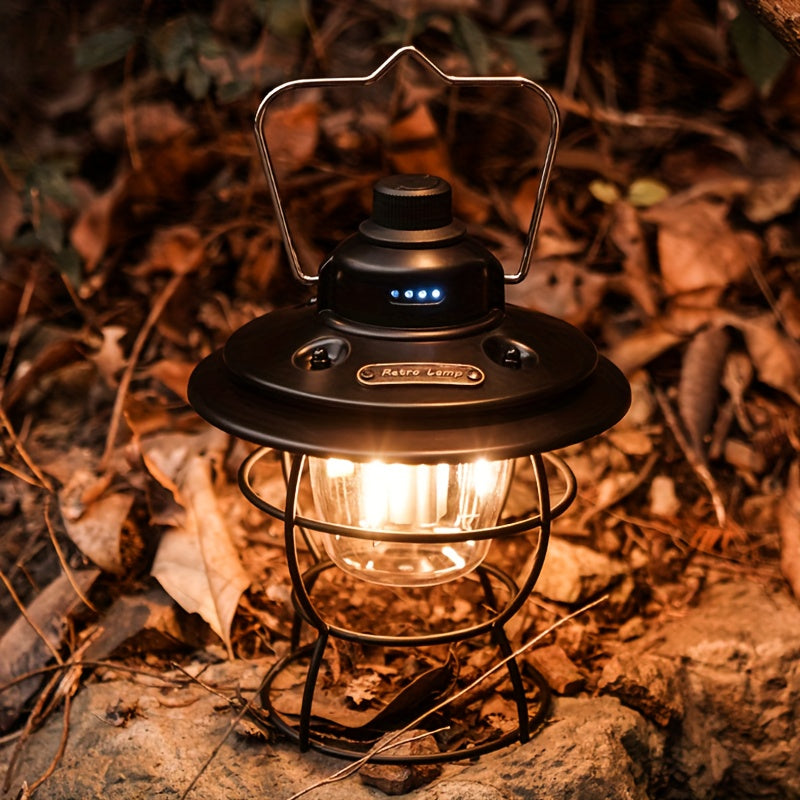 Vintage|USB Rechargeable Vintage USB Rechargeable Camping Light | Portable Outdoor Lantern, Versatile Illumination 1pc