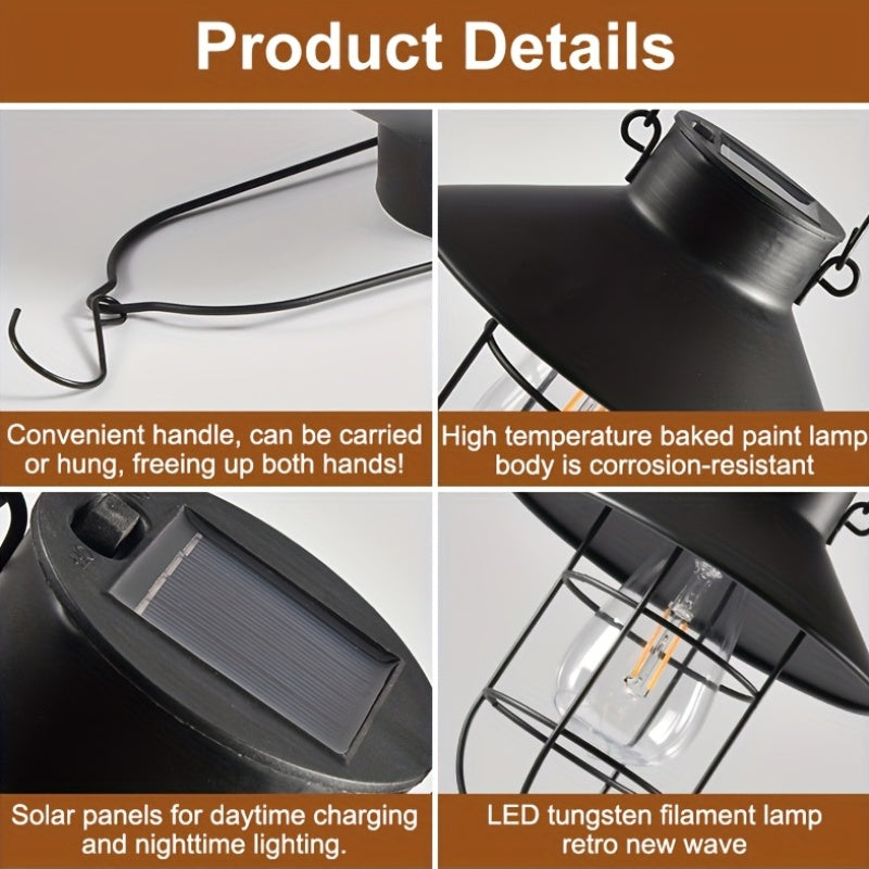 1 Pack\u002F 2 Pack\u002F 4 Pack Solar Garden Hanging Lights. Auto-on At Dark. Iron Design, Waterproof For Balconies & Yards. Also Work As Night\u002Fcamping Lights, Garden Decor. No Wires. IP65 Waterproof.
