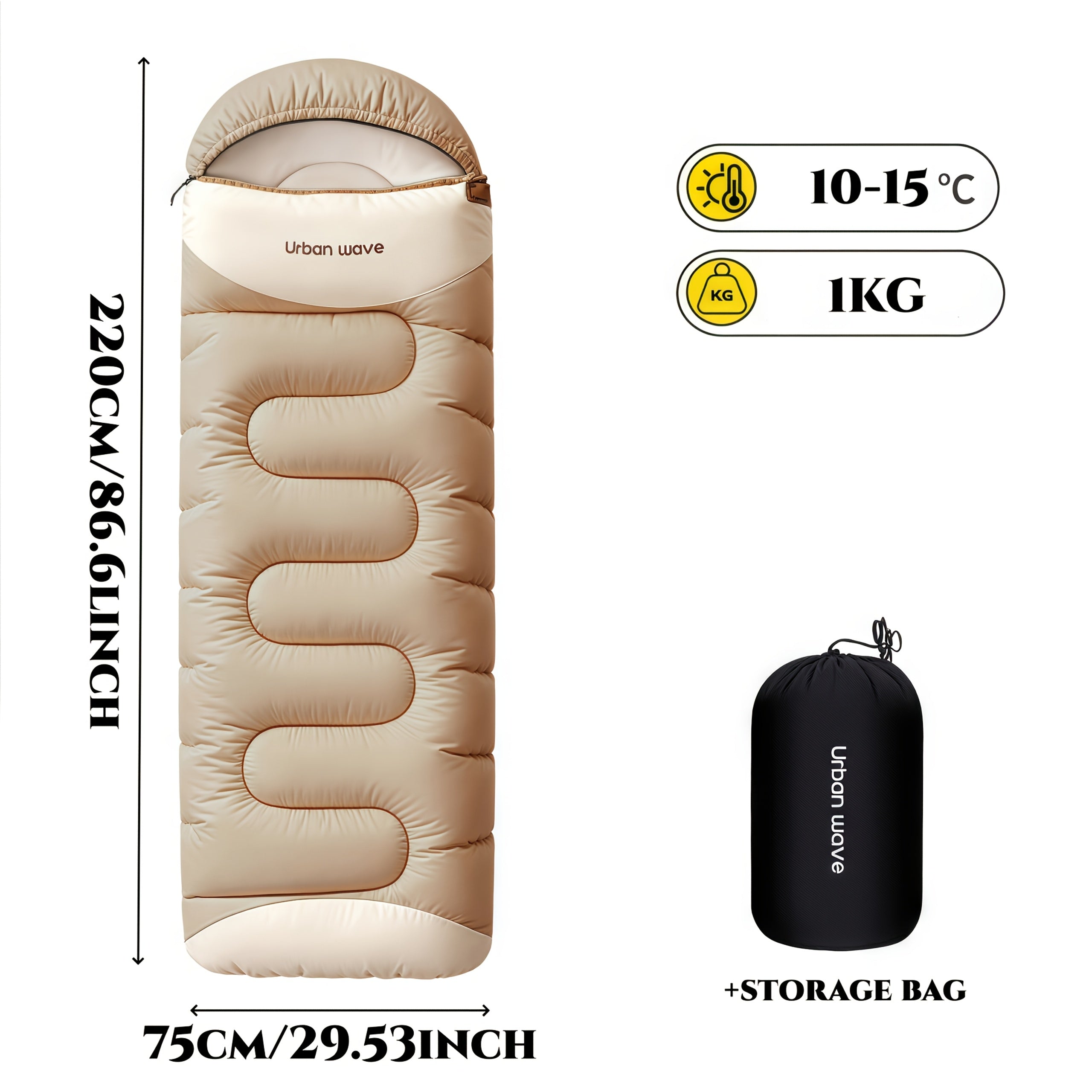 4-in-1 Portable Sleep Set • Includes Thick Sleeping Bag, Eye Mask, Earbuds & Carry Pouch • Folds Compactly for Camping, Picnics, BBQs, Fishing, Hiking, Beach, Yard, Garden, Balcony & Park Use