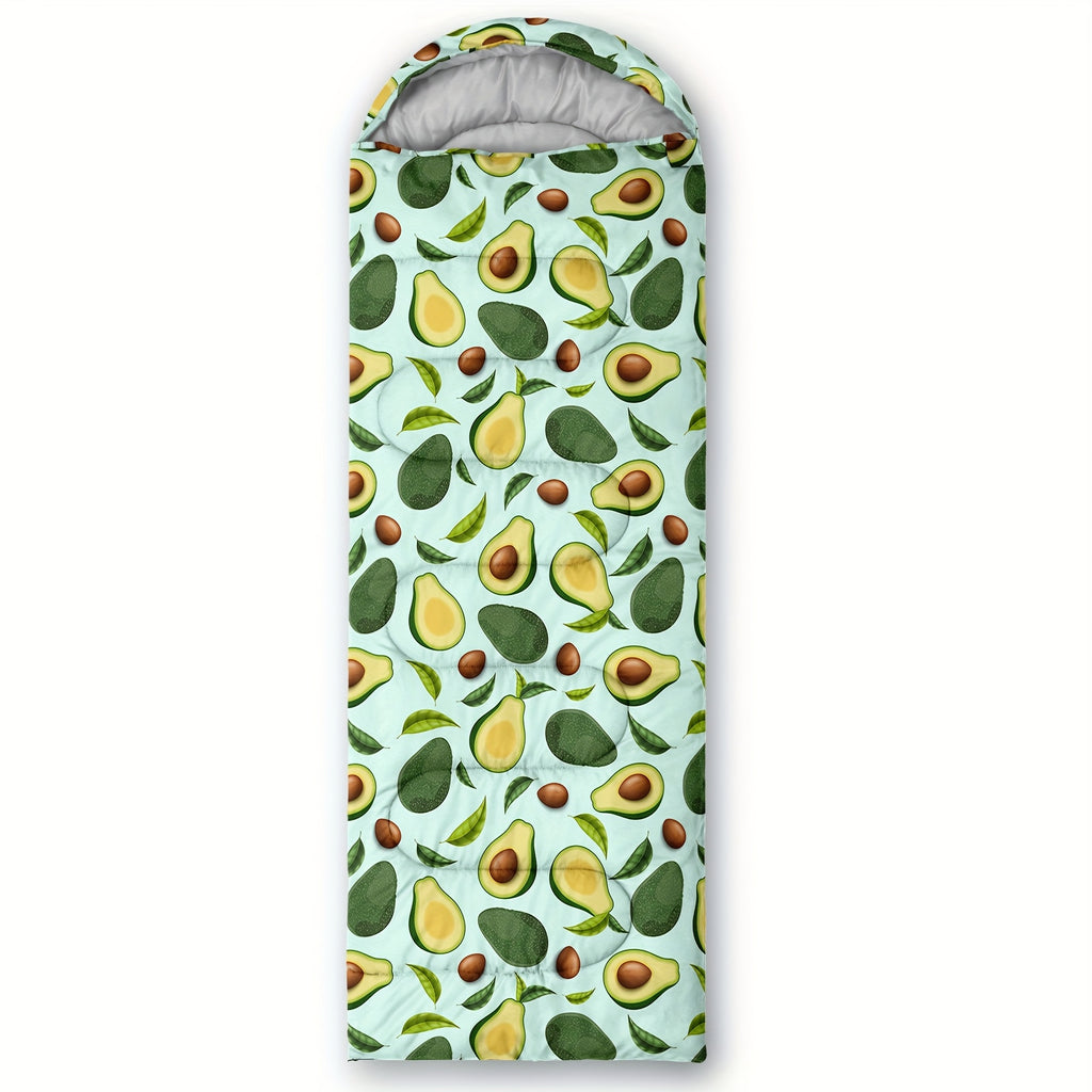 Avocado Printed Camping Sleeping Bags, 3 Season Warm & Cool Weather, Lightweight, High Quality Sleeping Bags, Traveling, And Outdoors, Camping Gear Equipment, 31x90inch, Standard