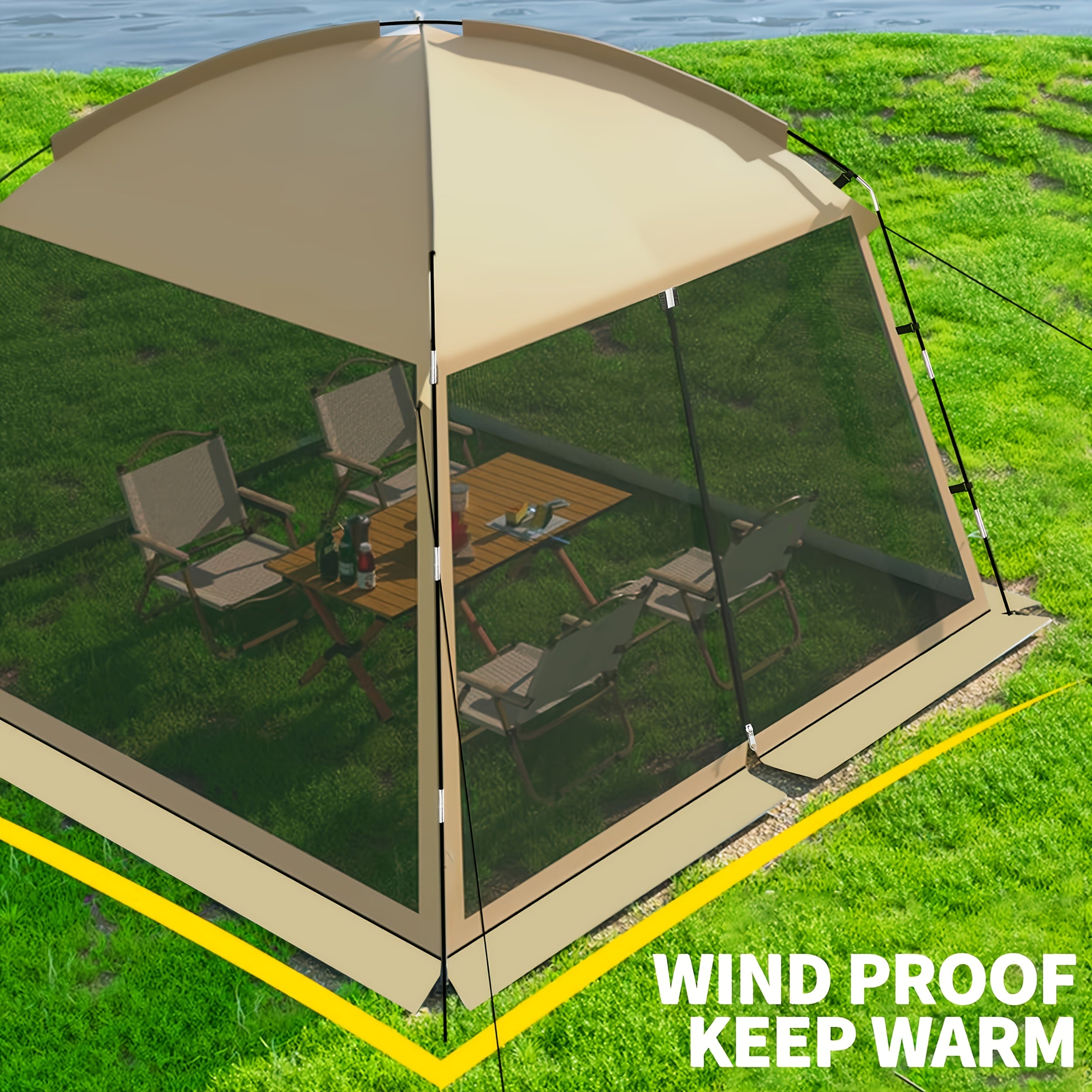Portable, Outdoor Camping Tent Lightweight And Portable Outdoor Camping Tent | Made Of 210D Oxford Fabric, Easy to Set Up, Suitable for Families Of 8 to 10 People, Camping Trips, Family Backyard Picnics, And Hiking