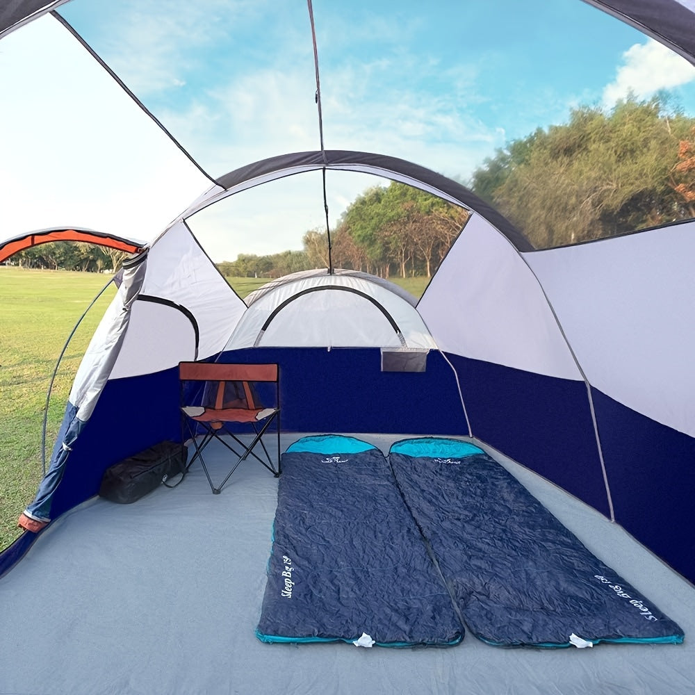 8 Person Family Camping Tent, Spacious Double-Layer & Windproof Tent With Mesh Windows And Divider Curtain, Easy Setup & Portable For Outdoor Camping