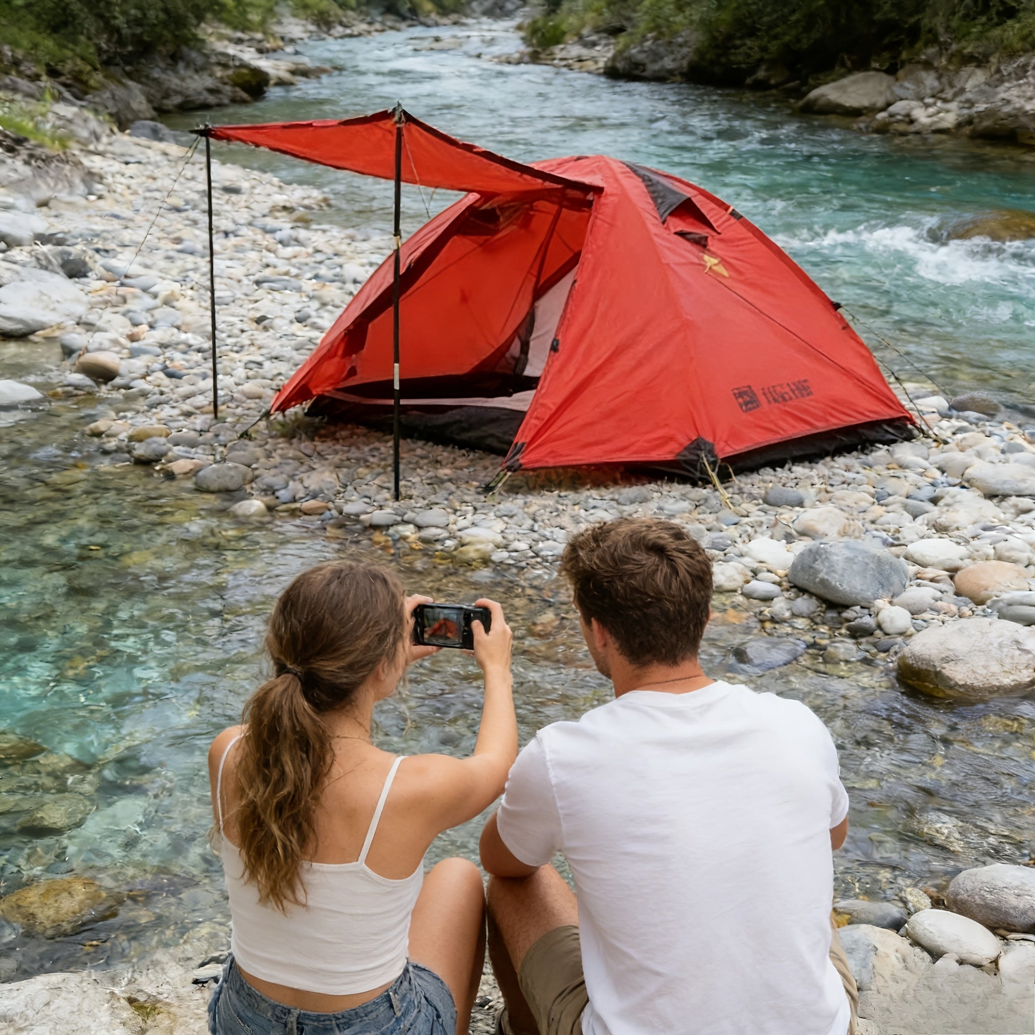Hillman Private Camping Tent for 2-3 People Double-Layer Waterproof & UV-Resistant Aluminum Alloy Camping Tent Superior Wind Resistance Reinforcement All-Season Use Perfect for Halloween, Christmas Hiking, Beach Trips, Family Gatherings