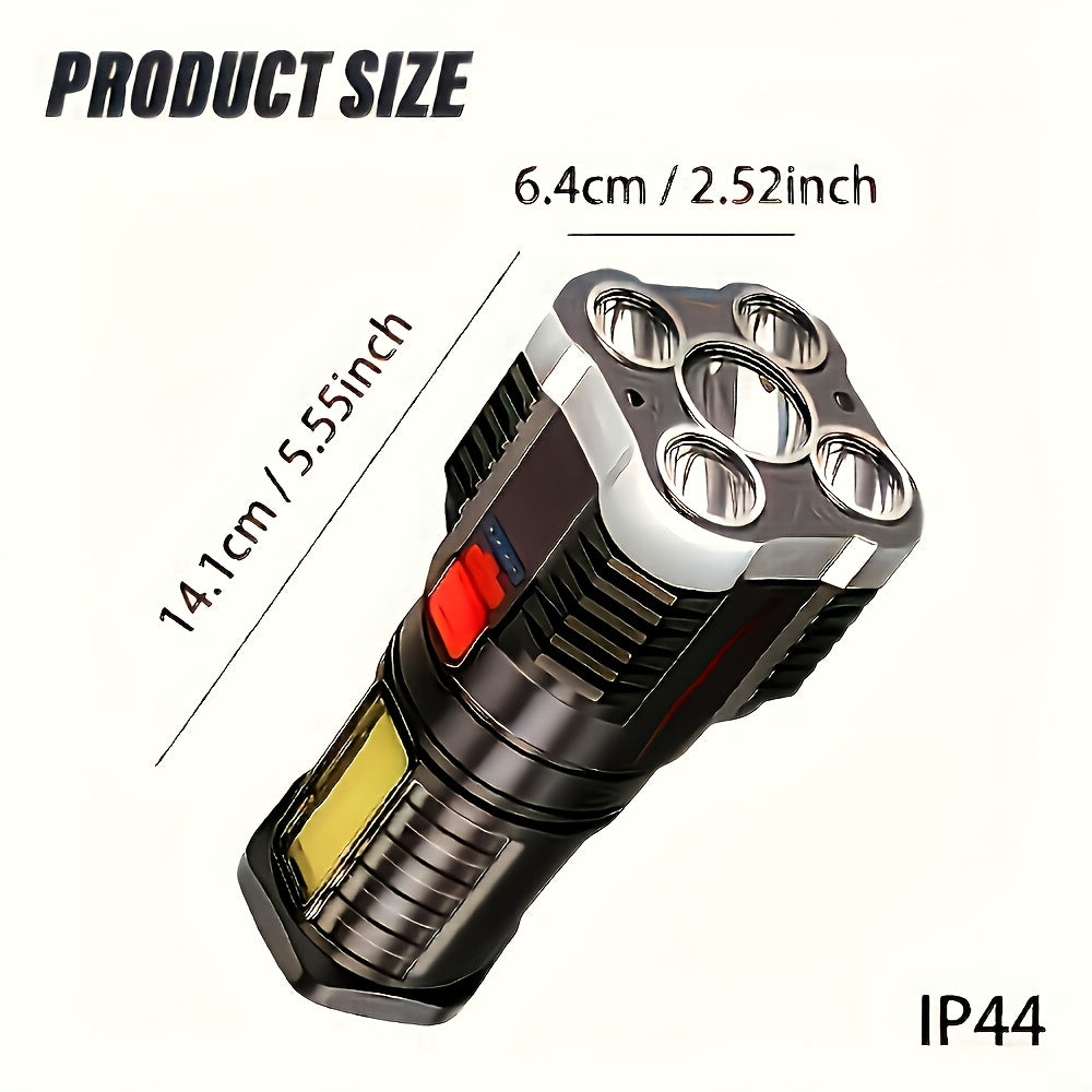 Lihangstar Set of 4 Ultra-Bright LED Flashlights, Portable Handheld Torches, Rechargeable Camping Lights, Featuring COB Side Lights And 4 Lighting Modes, Suitable for Camping, Hiking, Outdoor Activities, And Home Emergency Use