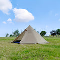 1pc Portable Pyramid Tent Compatible for 4 People - Heavy-Duty Fireproof Windproof Camping Tent with Smoke Window & Zippered Door, Pyramid Roof Outdoor Shelter for Camping, RV, for - Use (No Floor Mat)