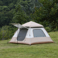 A Camping Tent That Is Portable, Has Four Sides, Opens Quickly, And Includes Double Doors And Four Windows, Designed with Panoramic Mesh for Airflow And a Vestibule
