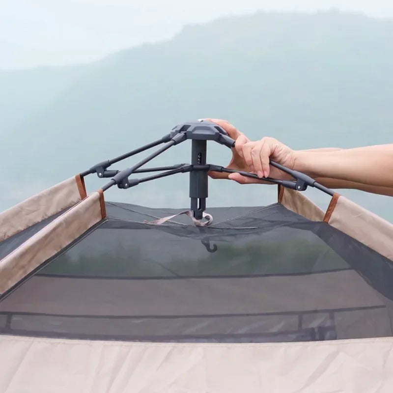MOUNTAINHIKER Automatic Tent, Accommodates 3-4 People, Features 2 Entrances And 2 Windows, Suitable for Sleeping, Outdoor Activities, Hiking, And Camping in Black