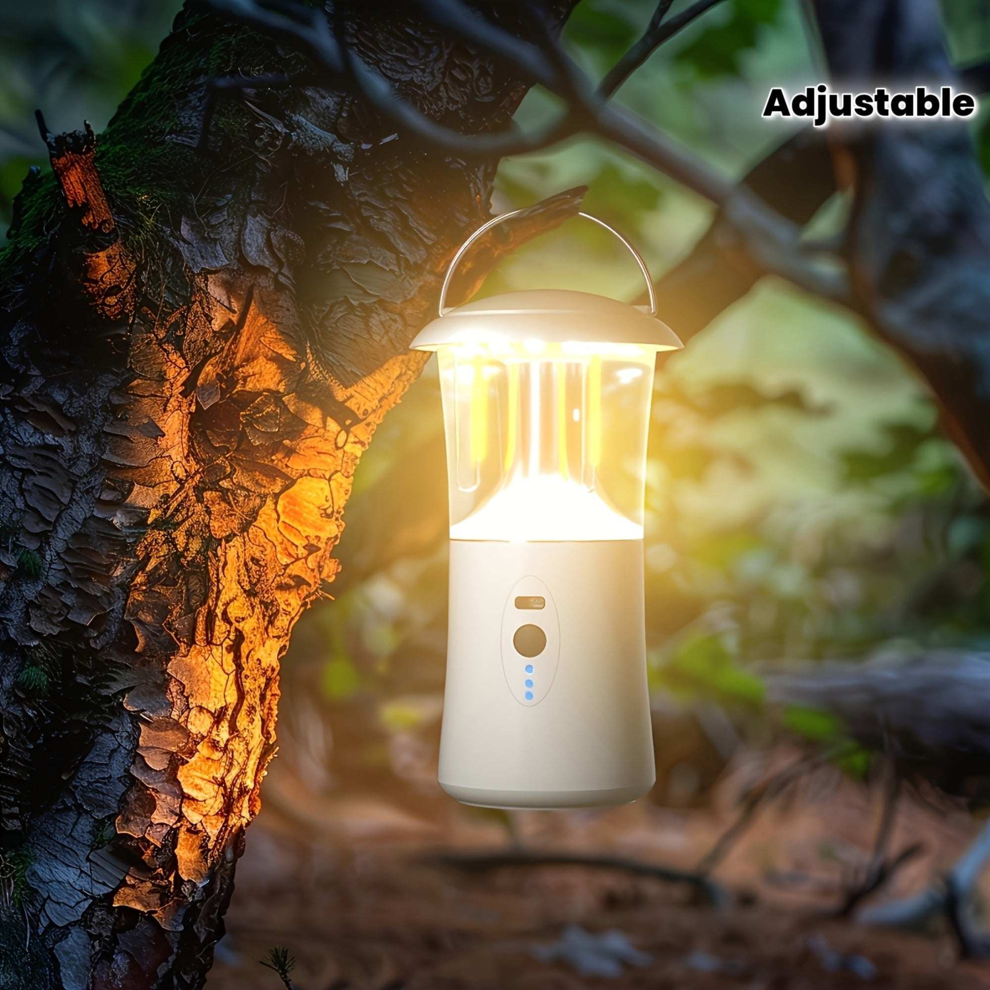 Portable Camping Lantern, Outdoor Handheld Flashlight, Hangable Lantern, 3 Color Temperatures, Adjustable Brightness, 360° Surround Lighting, Ideal for Camping, Fishing, and Emergency Lighting