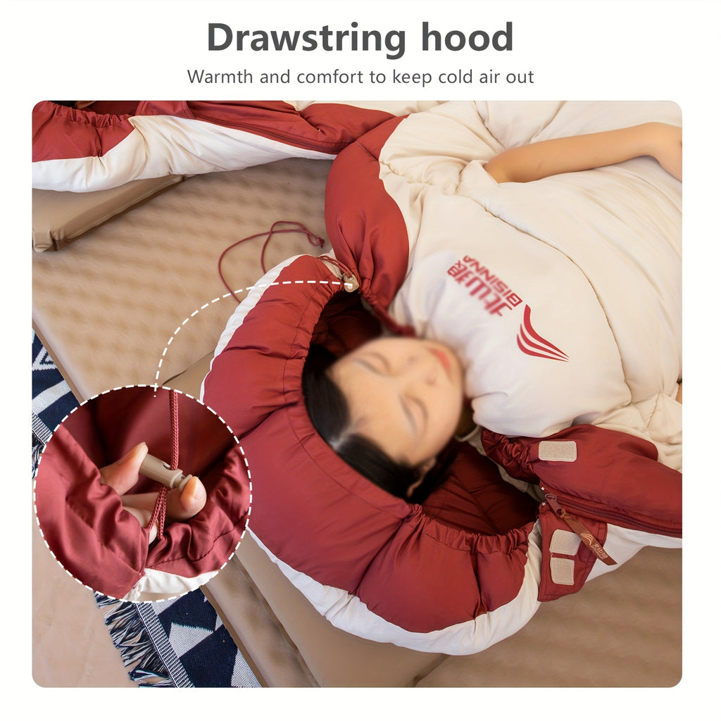 Camping Sleeping Bag BISINNA 1pc camping sleeping bag, a portable sleeping bag for autumn and winter, thickened style, suitable for outdoor hiking, camping and mountain climbing