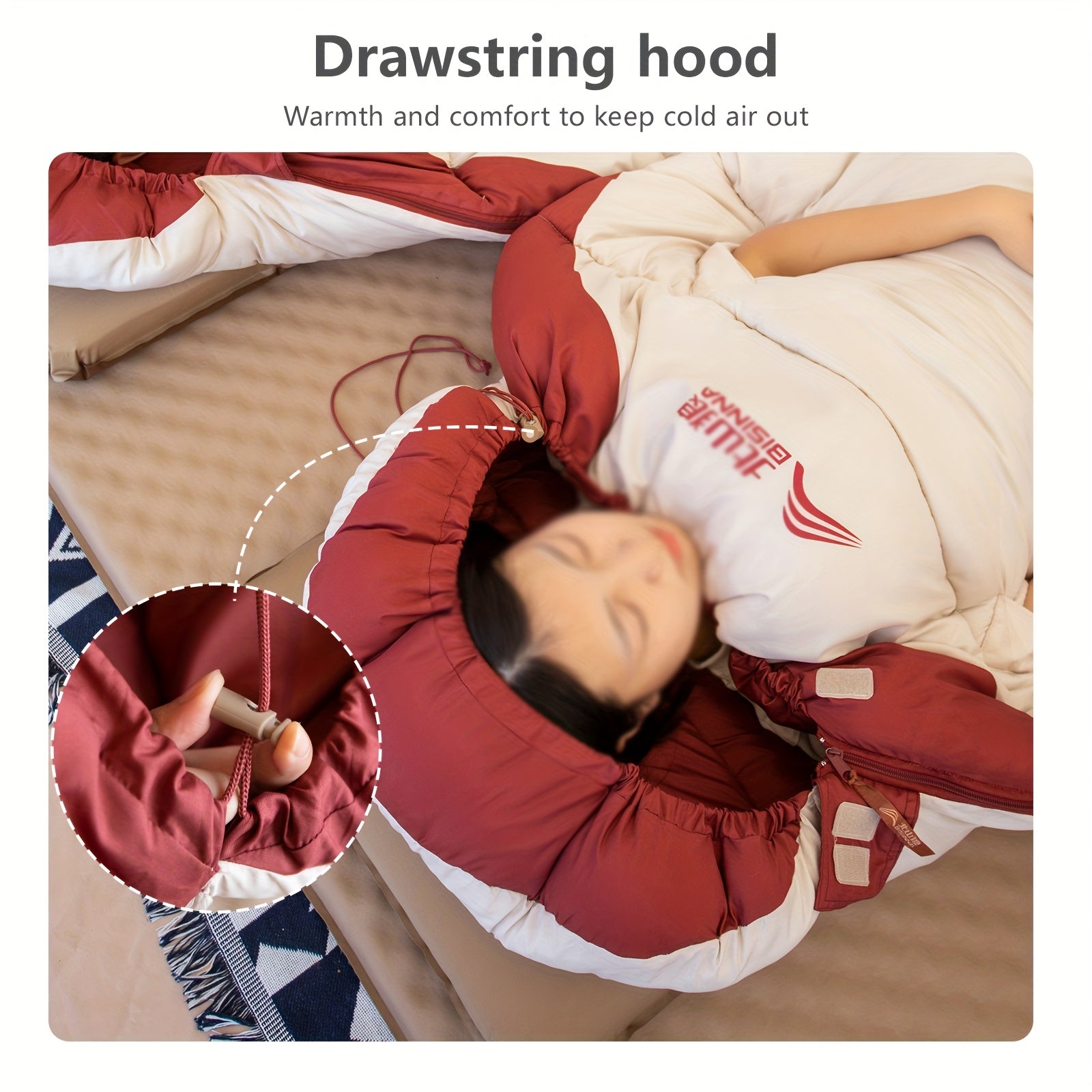Camping Sleeping Bag BISINNA 1pc camping sleeping bag, a portable sleeping bag for autumn and winter, thickened style, suitable for outdoor hiking, camping and mountain climbing