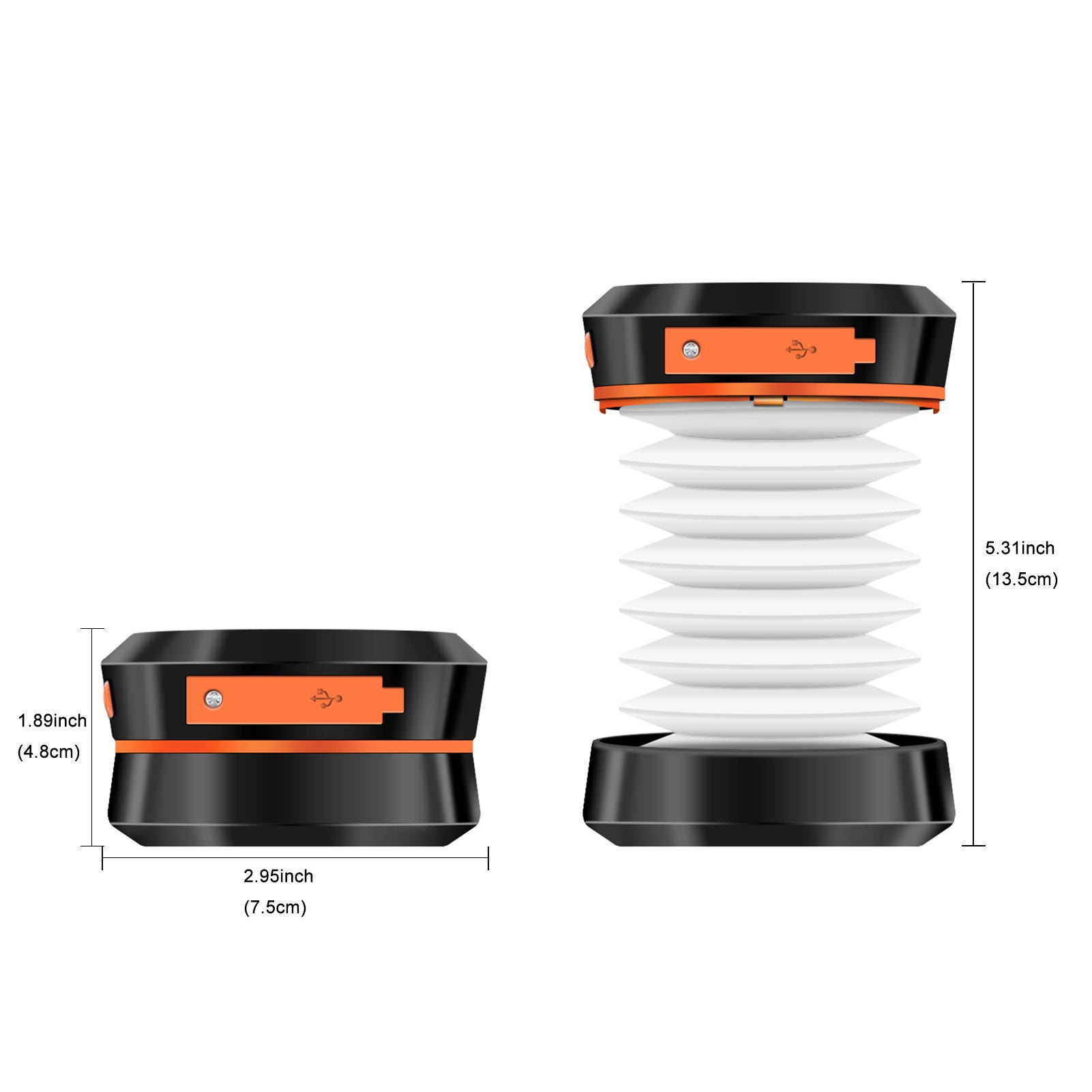 2-Pack Portable Folding Solar Camping Lantern, Mini USB Rechargeable, IPX4 Waterproof for Indoor & Outdoor Camping, Fishing, Emergency Power Outages, Hurricane, Storm