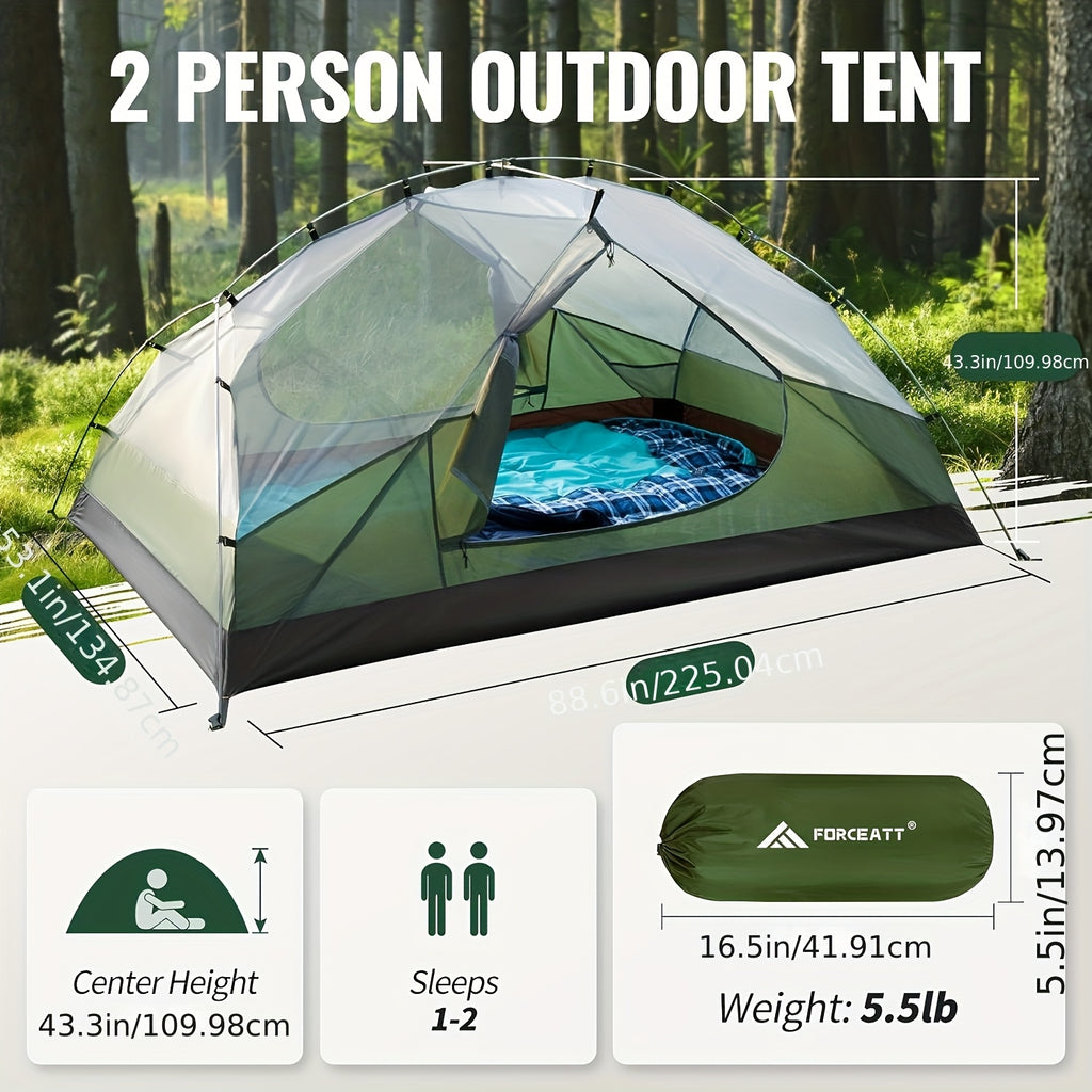 Hillman Outdoor Tent, Double-Layer And UV-Resistant Aluminum Alloy Tent Professional-Grade Camping And Hiking Tent All-Season Indoor\u002FOutdoor Dual-Use Shelter Ideal for Hiking, Beach Leisure, Family Gatherings Dual-Door Design