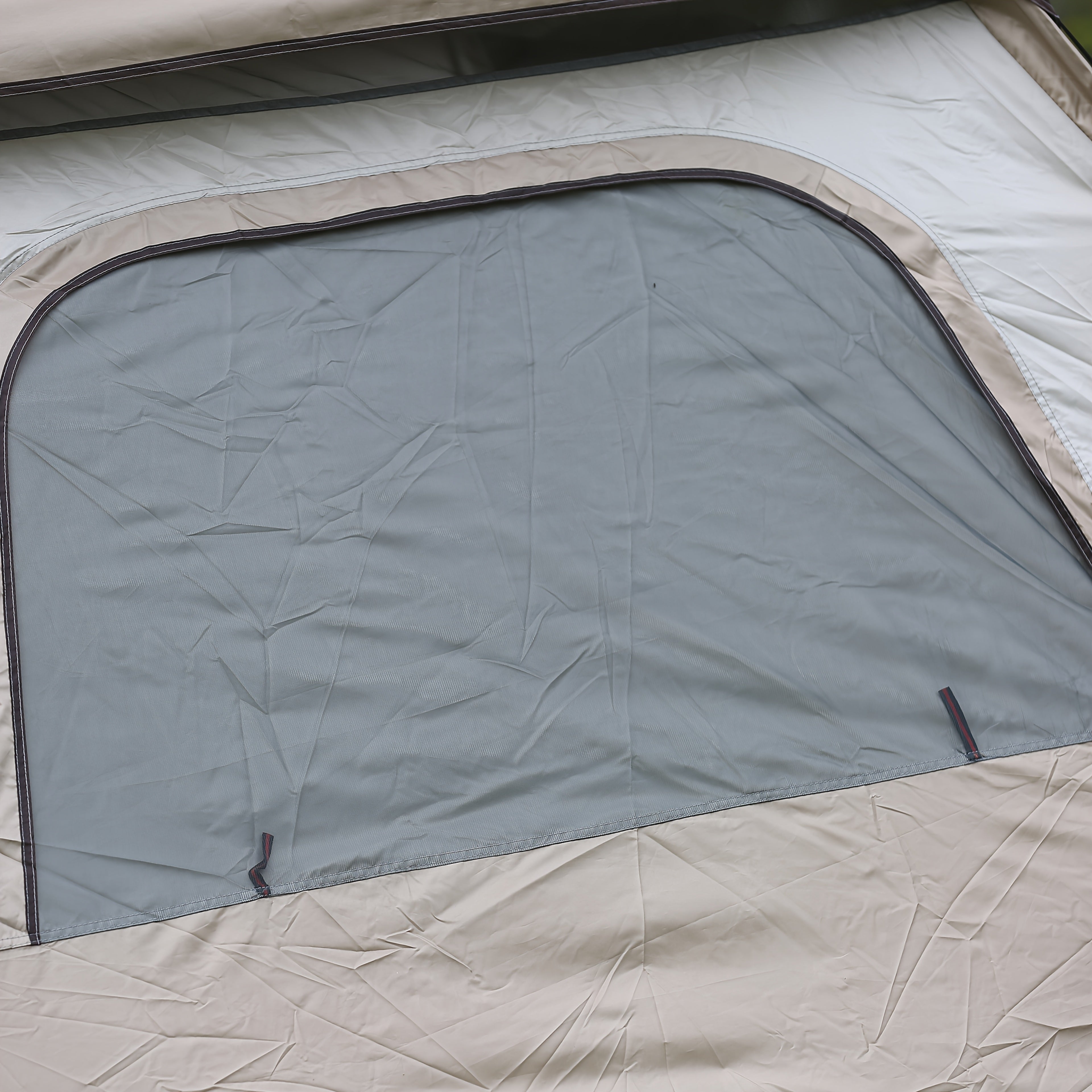 A Camping Tent That Is Portable, Has Four Sides, Opens Quickly, And Includes Double Doors And Four Windows, Designed with Panoramic Mesh for Airflow And a Vestibule