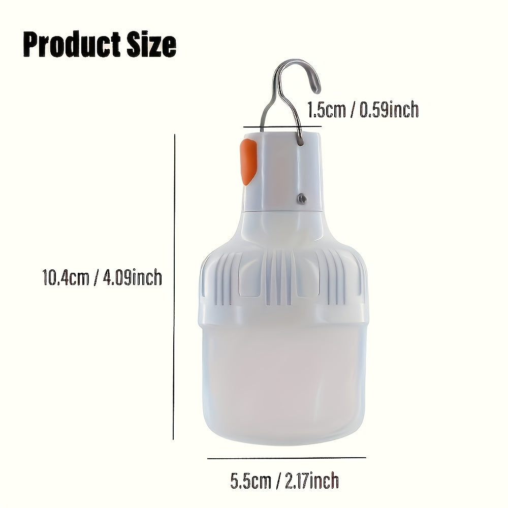 LiHangStar 3pcs Portable Camping Lantern Set, Rechargeable LED Tent Bulb Portable Hanging Design 3 Lighting Modes, Clip Hook Suitable for Camping, Hiking, Fishing, White Light