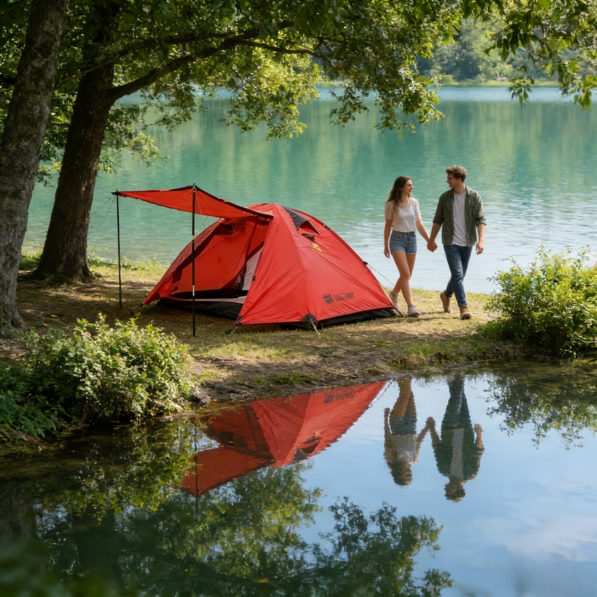 Hillman Private Camping Tent for 2-3 People Double-Layer Waterproof & UV-Resistant Aluminum Alloy Camping Tent Superior Wind Resistance Reinforcement All-Season Use Perfect for Halloween, Christmas Hiking, Beach Trips, Family Gatherings