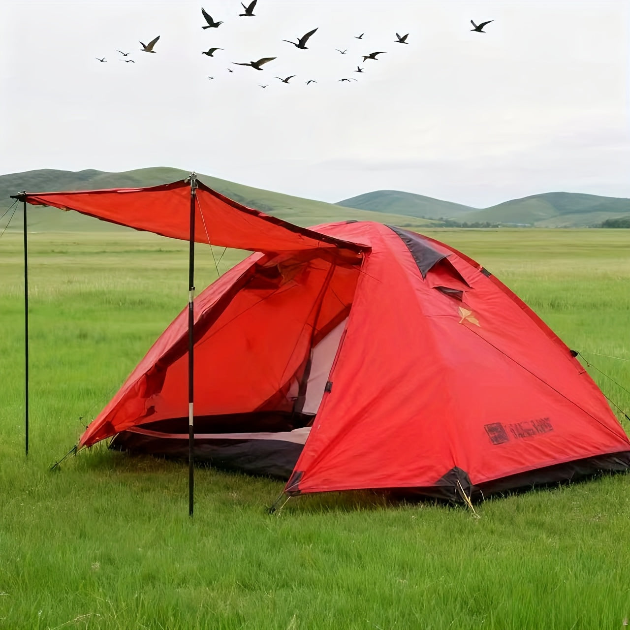 Hillman Private Camping Tent for 2-3 People Double-Layer Waterproof & UV-Resistant Aluminum Alloy Camping Tent Superior Wind Resistance Reinforcement All-Season Use Perfect for Halloween, Christmas Hiking, Beach Trips, Family Gatherings