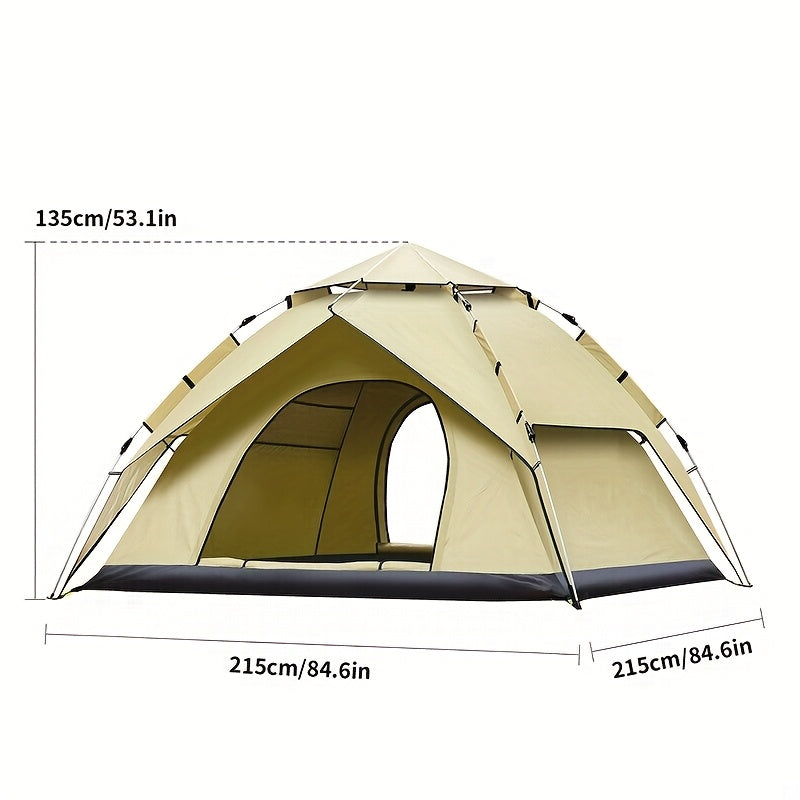 Tent Outdoor 3-4 People Fully Automatic Quick Opening Camping, Double-layer Thick Leisure Beach Park