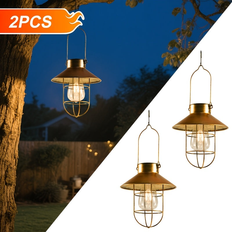 1 Pack\u002F 2 Pack\u002F 4 Pack Solar Garden Hanging Lights. Auto-on At Dark. Iron Design, Waterproof For Balconies & Yards. Also Work As Night\u002Fcamping Lights, Garden Decor. No Wires. IP65 Waterproof.