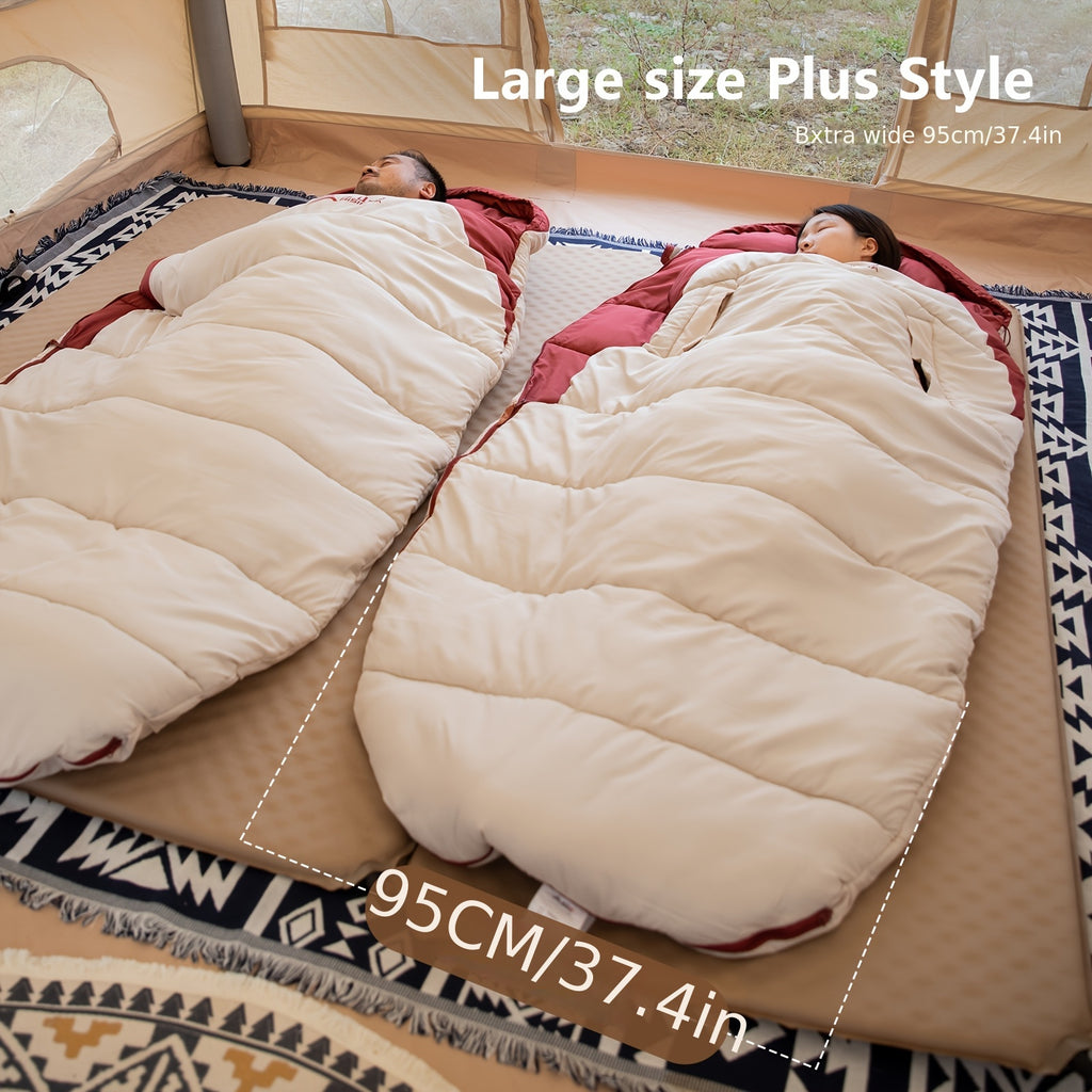 Camping Sleeping Bag BISINNA 1pc camping sleeping bag, a portable sleeping bag for autumn and winter, thickened style, suitable for outdoor hiking, camping and mountain climbing