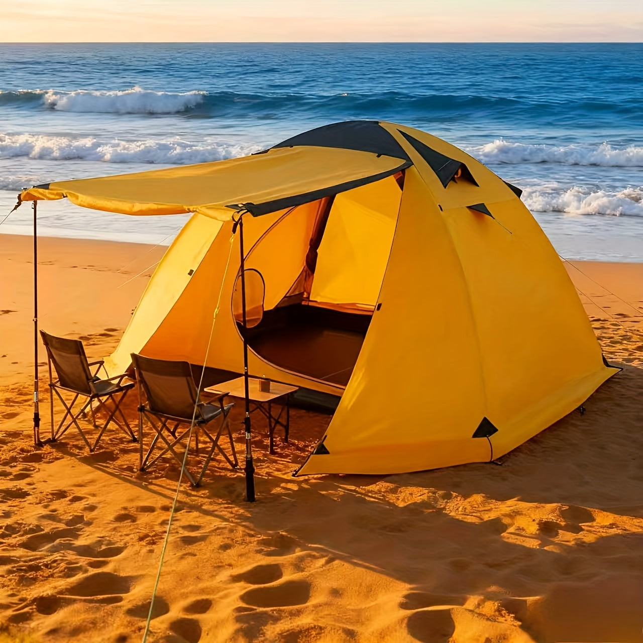 Hillman Private Camping Tent for 2-3 People Double-Layer Waterproof & UV-Resistant Aluminum Alloy Camping Tent Superior Wind Resistance Reinforcement All-Season Use Perfect for Halloween, Christmas Hiking, Beach Trips, Family Gatherings