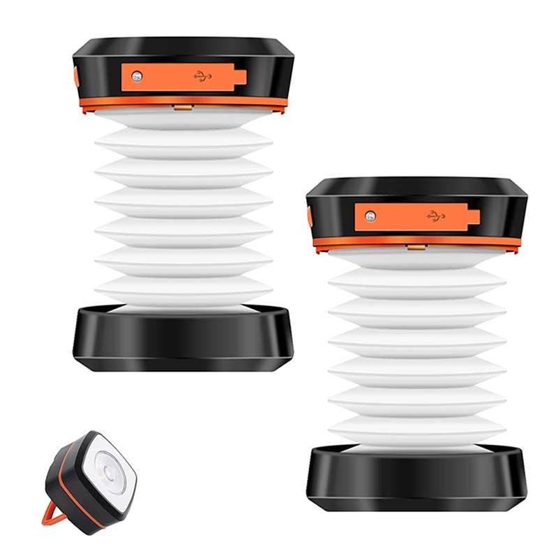 2-Pack Portable Folding Solar Camping Lantern, Mini USB Rechargeable, IPX4 Waterproof for Indoor & Outdoor Camping, Fishing, Emergency Power Outages, Hurricane, Storm