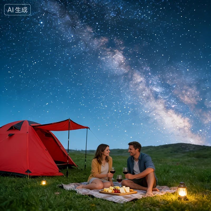 Hillman Private Camping Tent for 2-3 People Double-Layer Waterproof & UV-Resistant Aluminum Alloy Camping Tent Superior Wind Resistance Reinforcement All-Season Use Perfect for Halloween, Christmas Hiking, Beach Trips, Family Gatherings