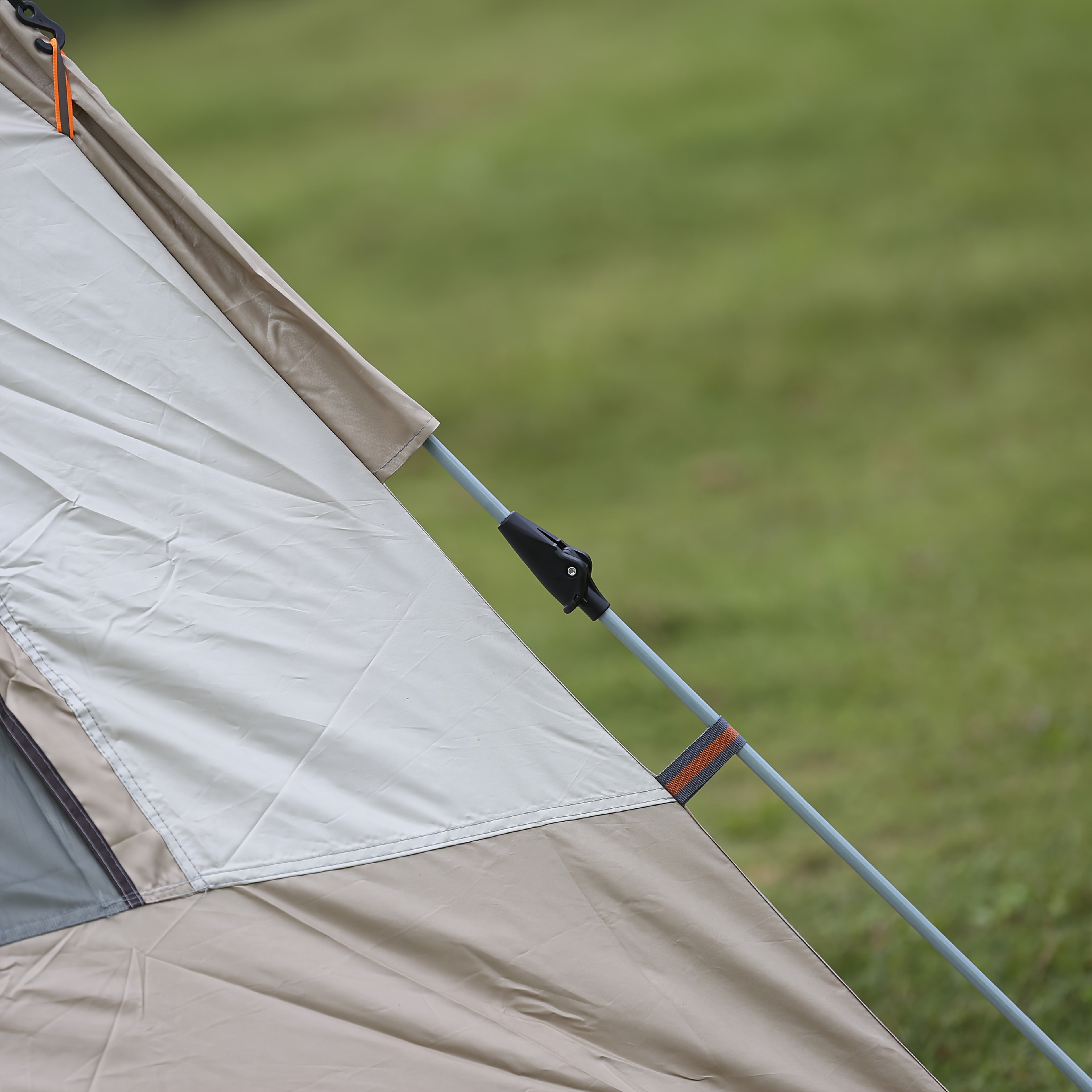 A Camping Tent That Is Portable, Has Four Sides, Opens Quickly, And Includes Double Doors And Four Windows, Designed with Panoramic Mesh for Airflow And a Vestibule