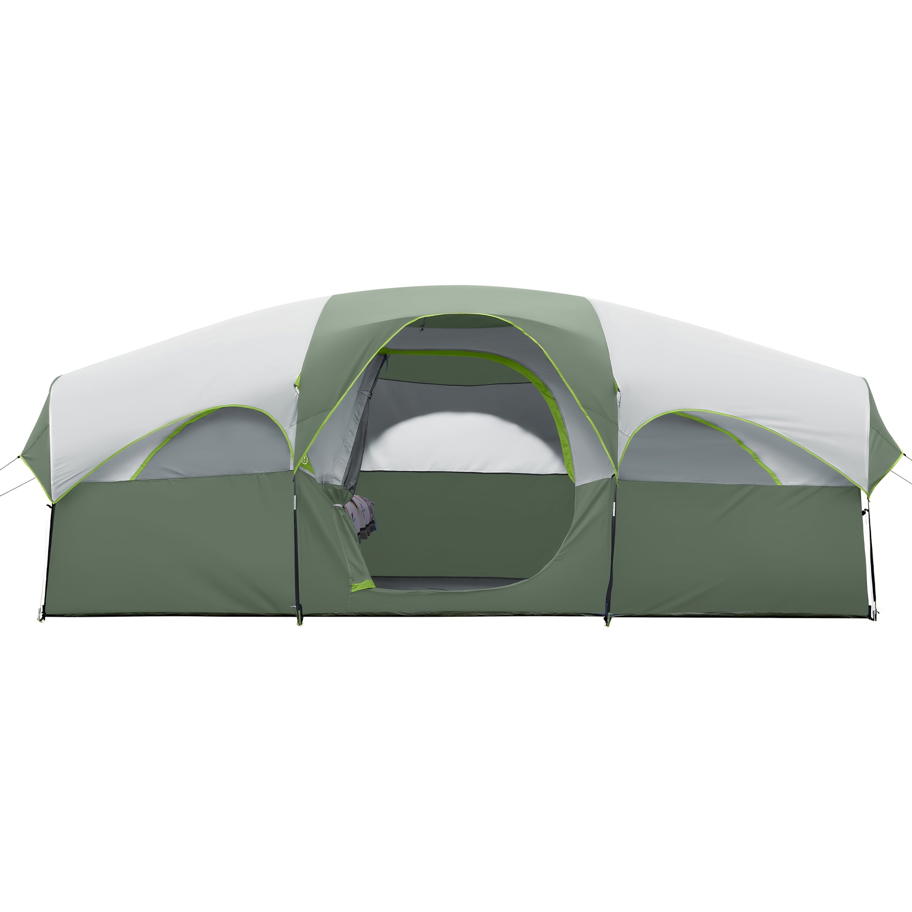 8 Person Family Camping Tent, Spacious Double-Layer & Windproof Tent With Mesh Windows And Divider Curtain, Easy Setup & Portable For Outdoor Camping