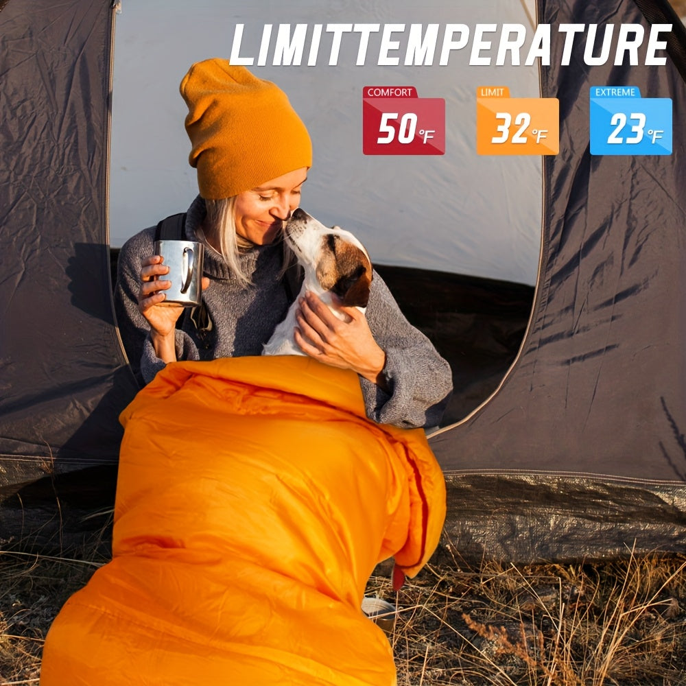 Mummy Sleeping Bag for Adults, Cold Weather Camping Sleeping Bags WithAdjustable Hood, Compression Sack for Warm Camping Hiking Outdoor