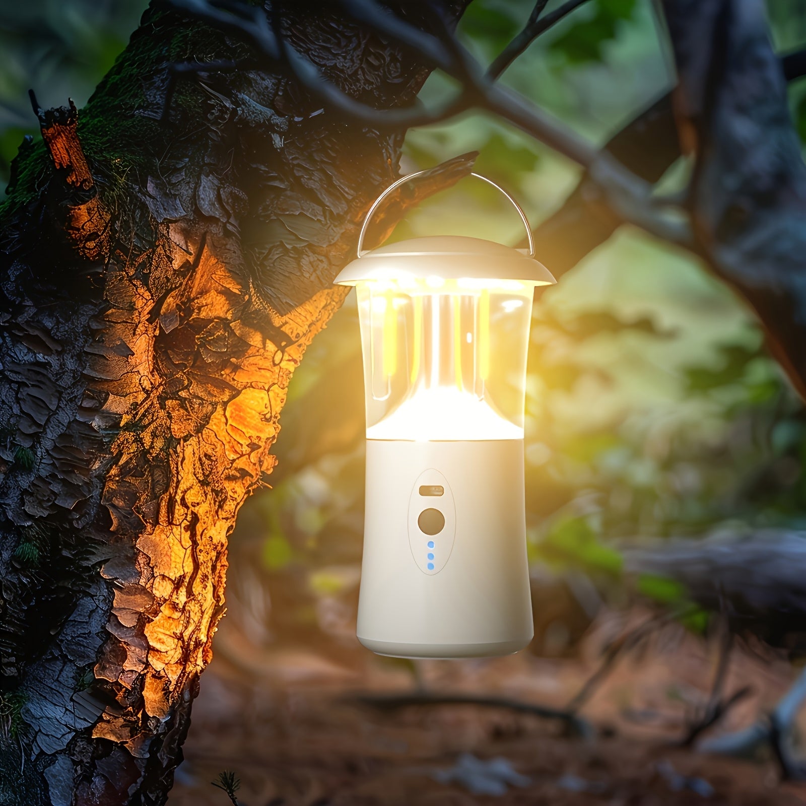 Portable Camping Lantern, Outdoor Handheld Flashlight, Hangable Lantern, 3 Color Temperatures, Adjustable Brightness, 360° Surround Lighting, Ideal for Camping, Fishing, and Emergency Lighting