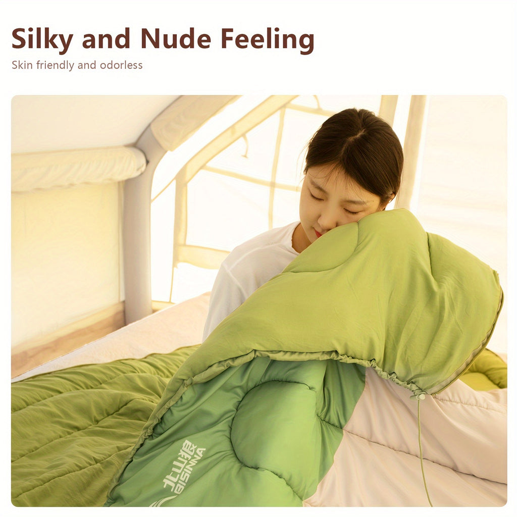 BISINNA Lightweight Loose Bags Widen Womens Sleeping Bag Egg Shaped 190T Latticed Cloth Cute Hiking Travel Portable Adult