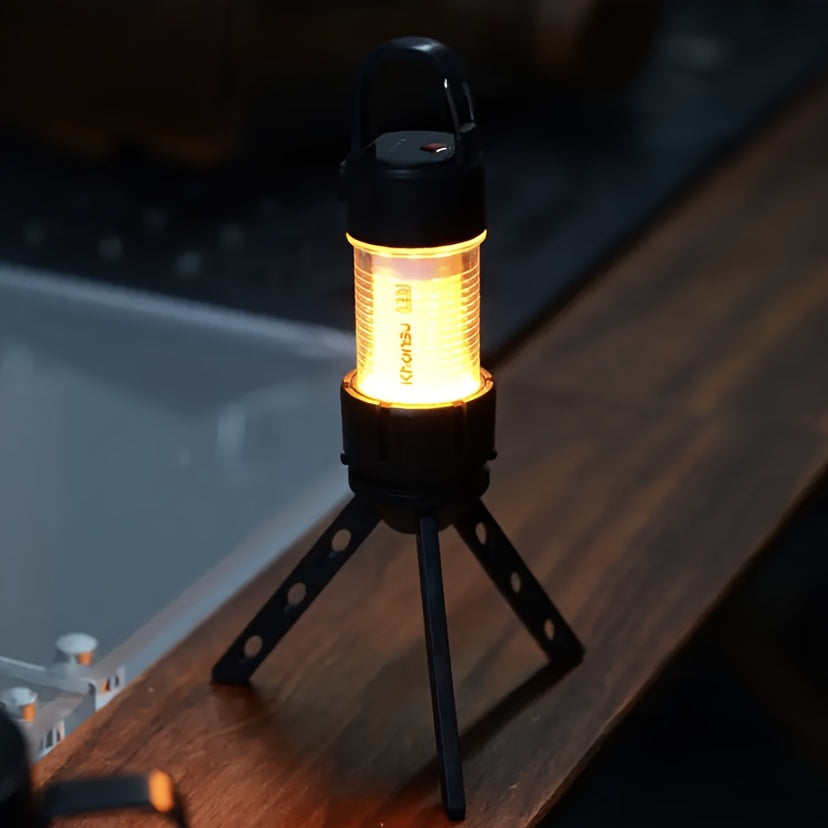 Portable Camping Lantern, Multifunctional LED Light, 5-Hour Continuous Lighting, USB Charging - 4 Light Modes, Magnetic Base Included (RHL4 Single Lamp Does Not Include Magnetic Base), Ideal for Camping, Hiking, and Emergencies
