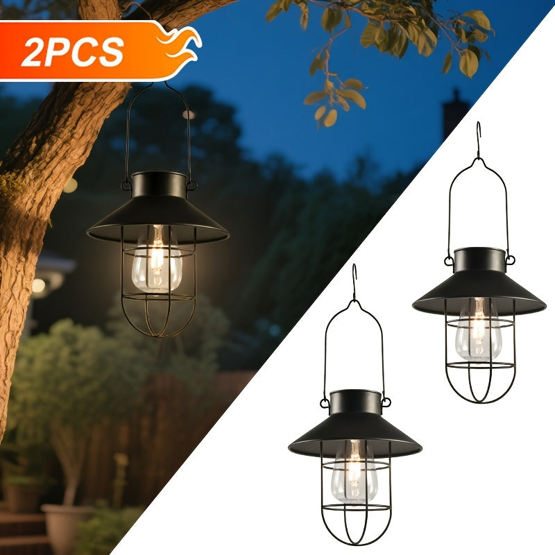 1 Pack\u002F 2 Pack\u002F 4 Pack Solar Garden Hanging Lights. Auto-on At Dark. Iron Design, Waterproof For Balconies & Yards. Also Work As Night\u002Fcamping Lights, Garden Decor. No Wires. IP65 Waterproof.