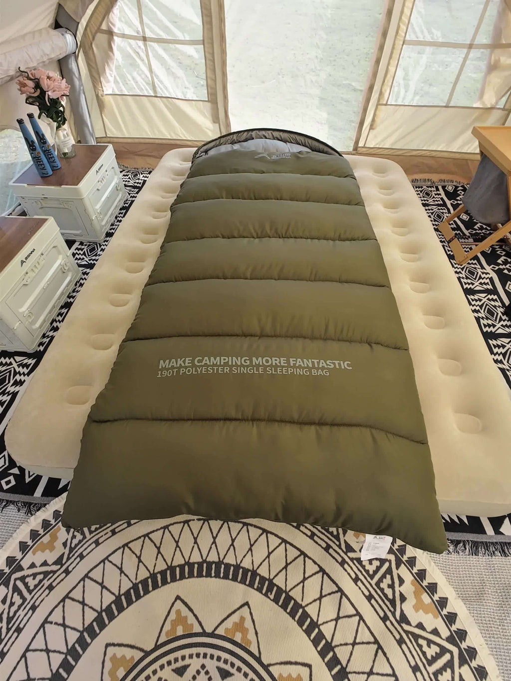 BISINNA 1pc Envelope-style Sleeping Bag • Zip Closure, Thickened Portable Sleeping Bag for Outdoor Travel Camping • Warm & Cozy • Suitable for Winter Camping & Hiking • Ideal Gift for Adventurers