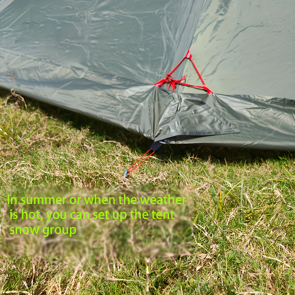1pc Portable Pyramid Tent Compatible for 4 People - Heavy-Duty Fireproof Windproof Camping Tent with Smoke Window & Zippered Door, Pyramid Roof Outdoor Shelter for Camping, RV, for - Use (No Floor Mat)