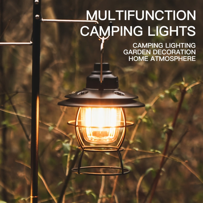 Vintage|USB Rechargeable Vintage USB Rechargeable Camping Light | Portable Outdoor Lantern, Versatile Illumination 1pc