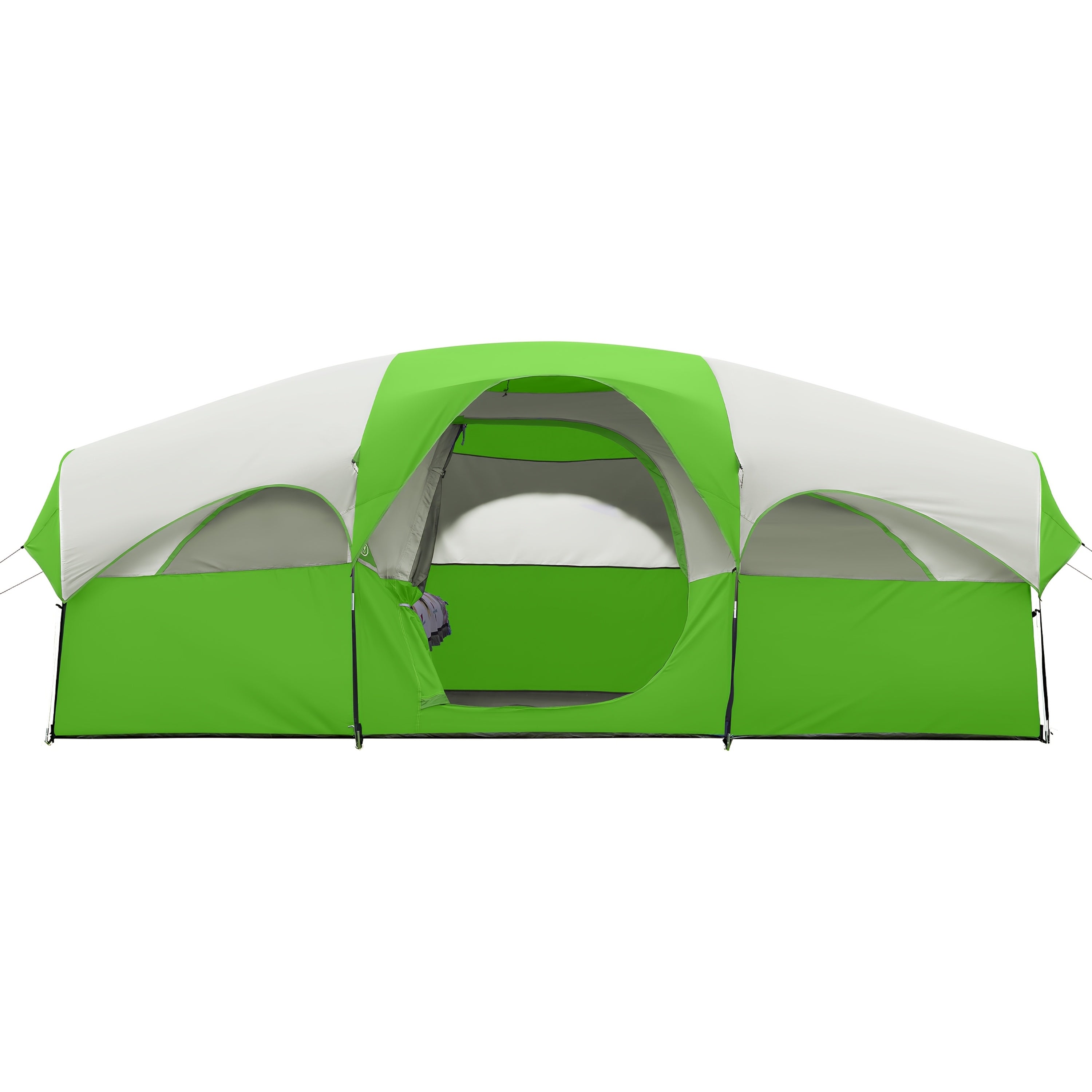 8 Person Family Camping Tent, Spacious Double-Layer & Windproof Tent With Mesh Windows And Divider Curtain, Easy Setup & Portable For Outdoor Camping