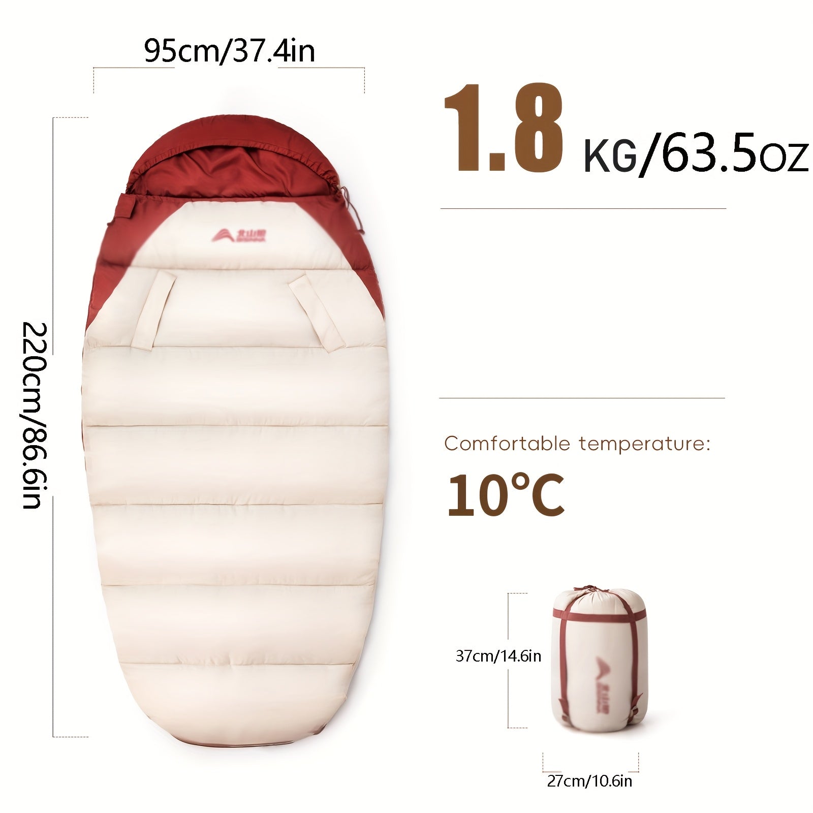 Camping Sleeping Bag BISINNA 1pc camping sleeping bag, a portable sleeping bag for autumn and winter, thickened style, suitable for outdoor hiking, camping and mountain climbing