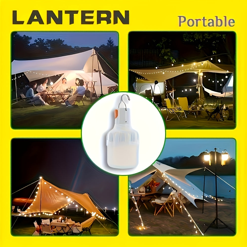 LiHangStar 3pcs Portable Camping Lantern Set, Rechargeable LED Tent Bulb Portable Hanging Design 3 Lighting Modes, Clip Hook Suitable for Camping, Hiking, Fishing, White Light