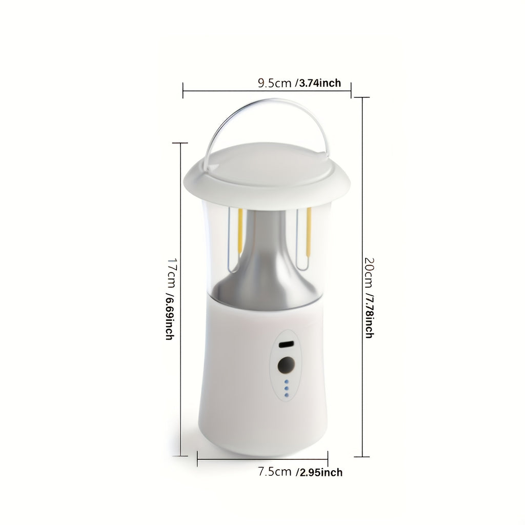 Portable Camping Lantern, Outdoor Handheld Flashlight, Hangable Lantern, 3 Color Temperatures, Adjustable Brightness, 360° Surround Lighting, Ideal for Camping, Fishing, and Emergency Lighting
