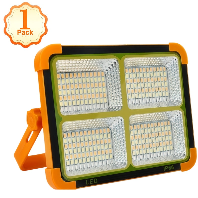 Upgraded Solar LED Work Light with Magnetic Hook - Adjustable Brightness, Dual Solar\u002FUSB Charging, 2400mAh Battery, Ideal for Camping, Hiking, Emergency Situations - Perfect Festival Gift, Solar Camping Lantern, Portable Outdoor Lighting