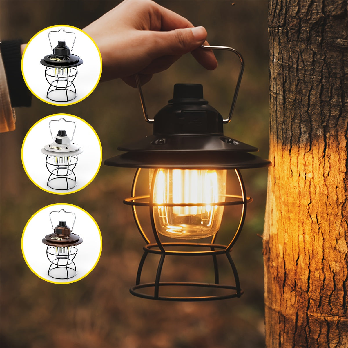 Vintage|USB Rechargeable Vintage USB Rechargeable Camping Light | Portable Outdoor Lantern, Versatile Illumination 1pc