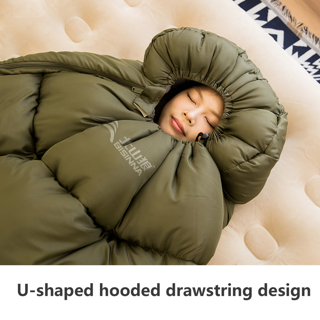 BISINNA 1pc Envelope-style Sleeping Bag • Zip Closure, Thickened Portable Sleeping Bag for Outdoor Travel Camping • Warm & Cozy • Suitable for Winter Camping & Hiking • Ideal Gift for Adventurers