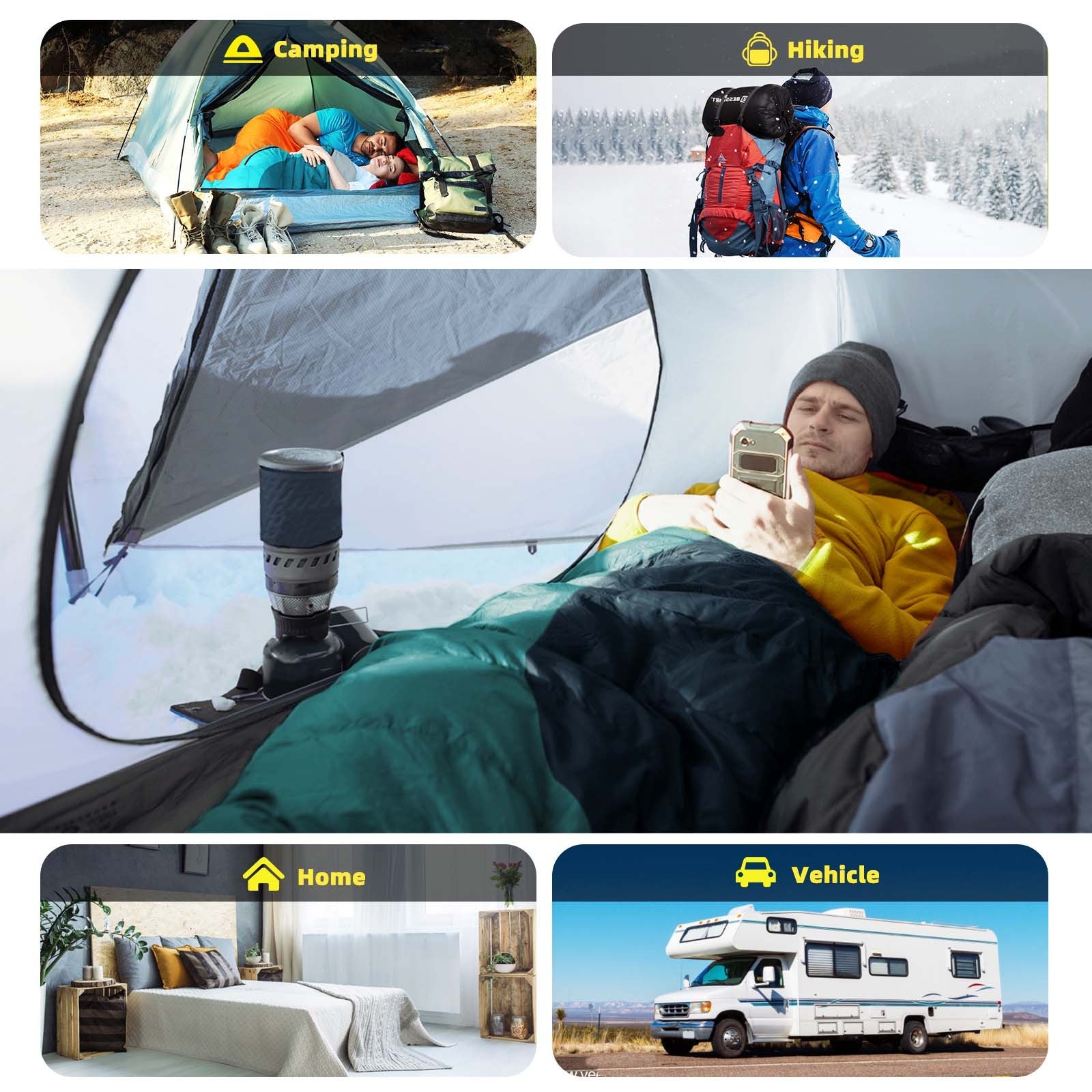 Bessport Mummy Sleeping Bag 15-45 Fahrenheit Extreme 3-4 Season Sleeping Bag for Adults Cold Weather-Warm And Washable, for Hiking Traveling Outdoor Activities