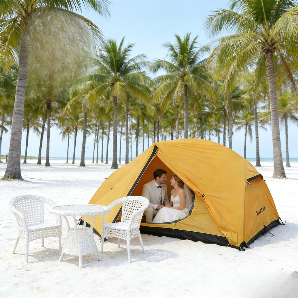 Hillman Outdoor Tent, Double-Layer And UV-Resistant Aluminum Alloy Tent Professional-Grade Camping And Hiking Tent All-Season Indoor\u002FOutdoor Dual-Use Shelter Ideal for Hiking, Beach Leisure, Family Gatherings Dual-Door Design