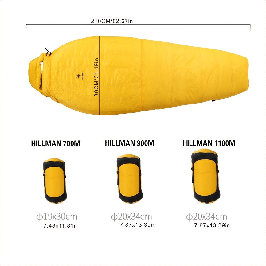 Hillman Series Down Sleeping Bag; Outdoor Adult Ultra-light Mummy Down Sleeping Bag; Thickened Warm and Cold-proof Duck Down Sleeping Bag for