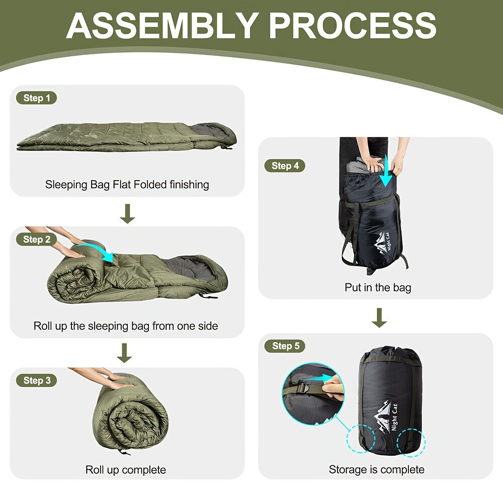 Night Cat Camping Sleeping Bag for Adults Portable Lightweight Backpacking Hiking Traveling Indoor Outdoor As A Quilt Or Blanket