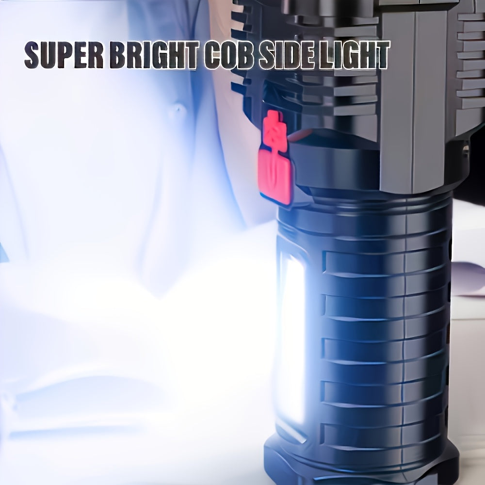 Lihangstar Set of 4 Ultra-Bright LED Flashlights, Portable Handheld Torches, Rechargeable Camping Lights, Featuring COB Side Lights And 4 Lighting Modes, Suitable for Camping, Hiking, Outdoor Activities, And Home Emergency Use